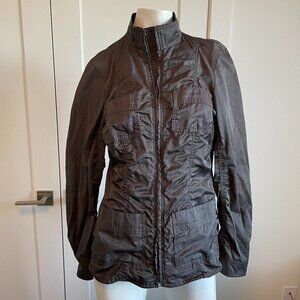 Betty Barclay Collection Lightweight Full Zip Jacket w Ruching Detail Grey Sz 10